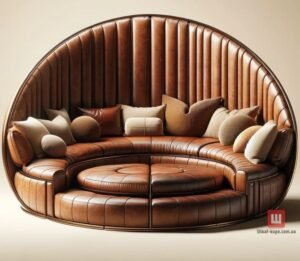 Радиусная мягка мебель под заказ из кожи на заказ