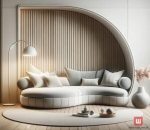 белый диван круглой формы в прихожую