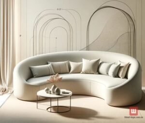 белый полукруглый диван