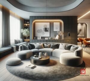 бескаркасынй круглый диван на заказ