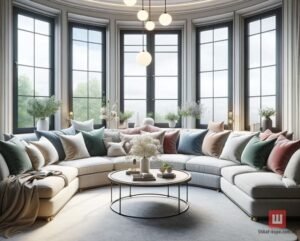 диваны круглые с подушками