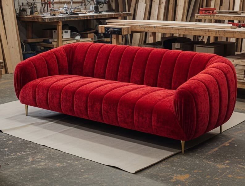 мягкая мебель красного цвета на заказ